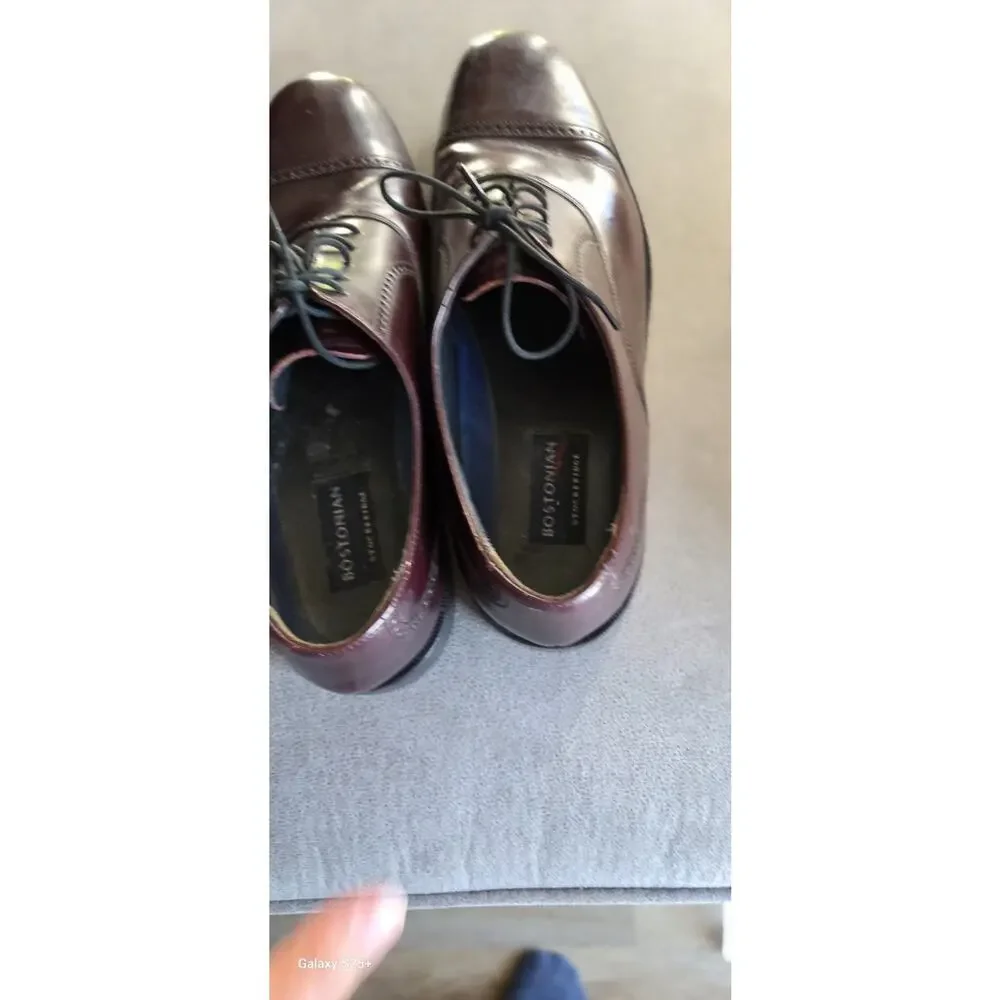 Bostonian Stockbridge Men's Maroon Leather Shoes Size 10.5 D Pre-owned